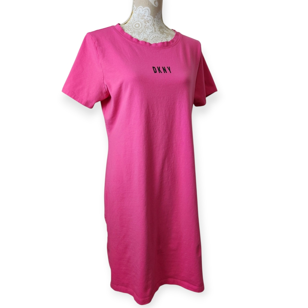 Dkny Hot Pink T-Shirt Lounge Dress Size Large
